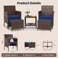 thumbnail image 5 of UDPATIO Balcony Furniture 5 Piece Patio Furniture Set, Outdoor Brown Wicker Chairs with Ottoman, Navy, 5 of 10