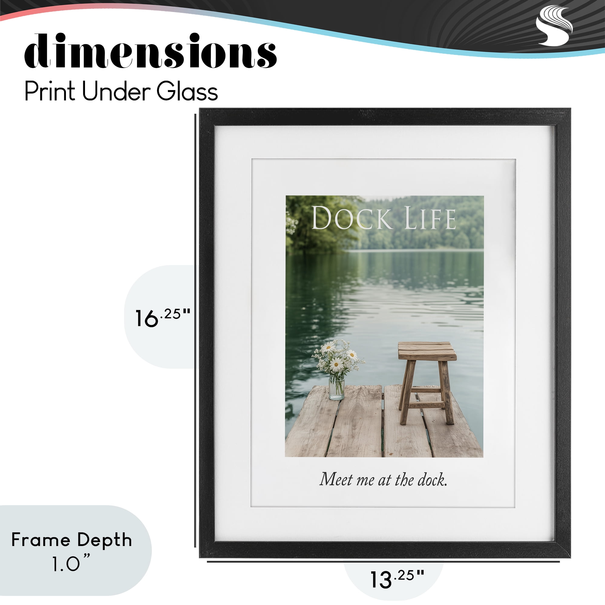 Stupell Industries Dock Life Calming Scenery Black Framed Print Under Glass, design by A Barefoot Stylist
