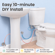 LUXE Bidet NEO 320 PLUS - Only Patented Bidet Attachment for Toilet Seat, Innovative Hinges to Clean, Slide-in Easy Install, Advanced 360° Self-Clean, Warm, Dual Nozzles, Feminine & Rear Wash (White)