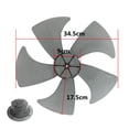 thumbnail image 6 of 14 Inch Household Plastic Fan Blade Five Leaves With Nut Cover For Pedestal, 6 of 11