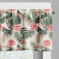 thumbnail image 5 of Ambesonne Tropical Valance & Curtain, Plumerias Hibiscuses Art, 55"x24", Jade Green Pale Ruby, 5 of 7