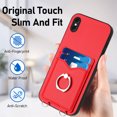 thumbnail image 4 of for iPhone XS Max PU Leather Case, Wallet Case with Ring Stand Kickstand Shockproof Protective for Women Girls Card Holder Slot Stand Shoulder Strap Case for iPhone XS Max, Red, 4 of 8