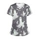 thumbnail image 4 of Puntoco Top de lactancia informal con cuello en V, manga corta y estampado de Halloween para mujer, 4 of 5