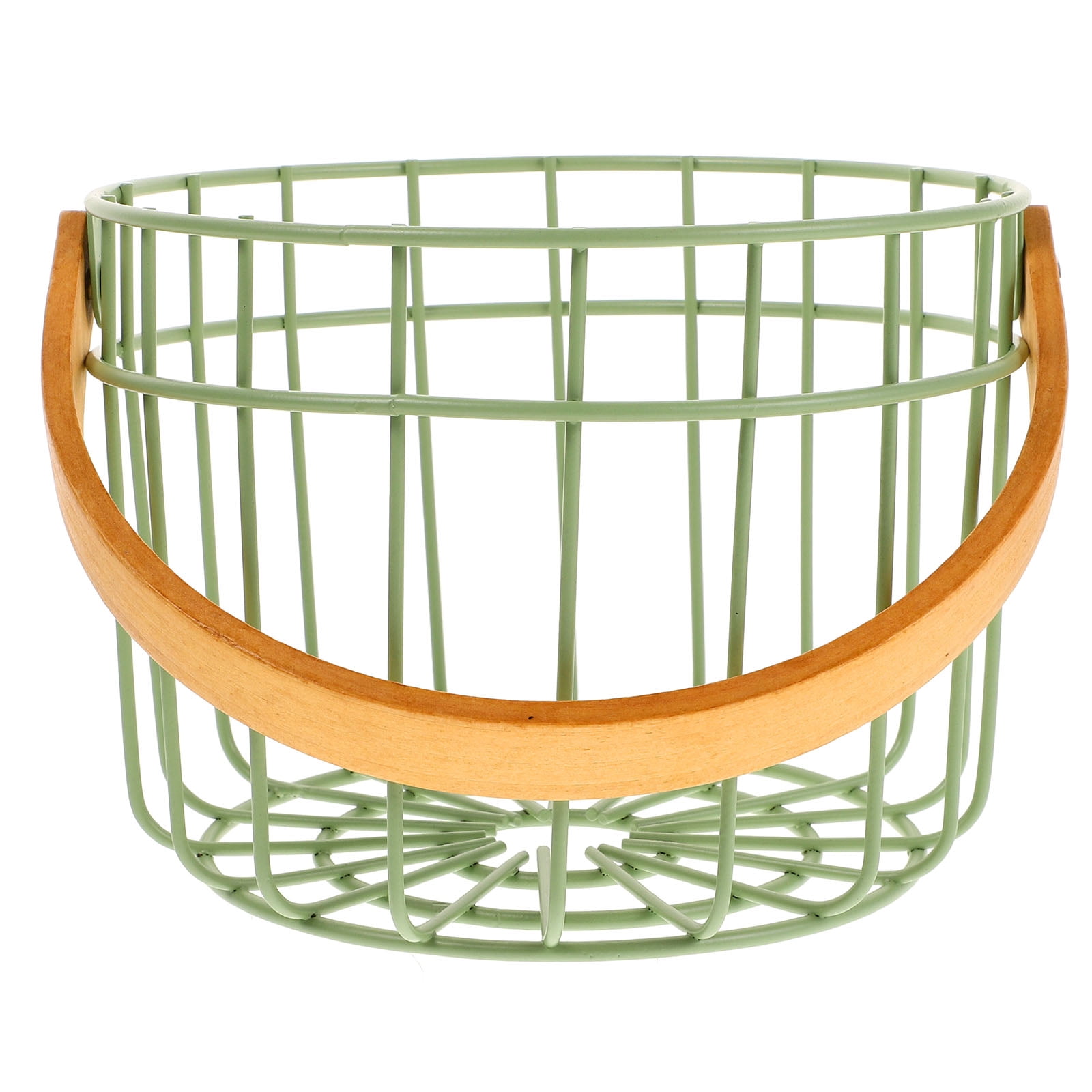 IDEANATEGRATE 1Pack Metal Basket Counter Egg Holder Iron Egg Holder Ceramic Egg Holder For Fresh Eggs In The Kitchen