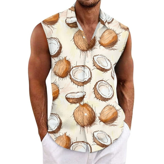 Yiaimeir Men's Hawaiian Lapel Button-down Shirt T-shirt Top,Size M-3XL