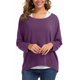 thumbnail image 1 of Jersey UGET holgado de gran tamaño para mujer, color morado, 1 of 5