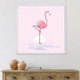 thumbnail image 3 of Designart Standing Pink Flamingo FLOAT FRAME WALL ART, 3 of 4