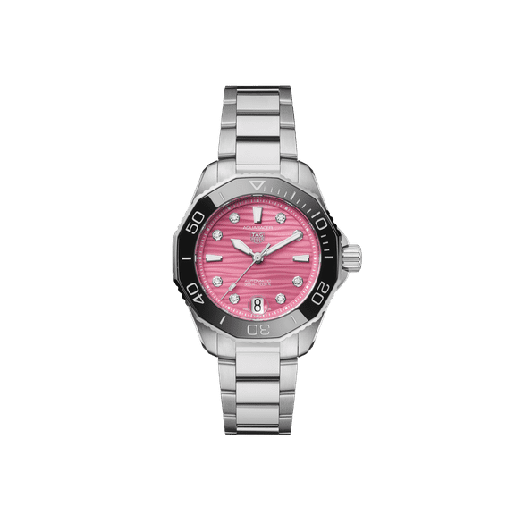 Tag Heuer Aquaracer Professional 300 Date Automatic Pink Diamond Dial Steel Women's Watch WBP231J.BA0618