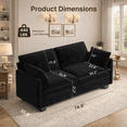 thumbnail image 3 of Aiho 75" L Loveseat Sofa, Comfy Corduroy Fluffy Couch with Deep Seat with Double Layer Cushions for Living Room, Apartment, Bedroom, Bedroom - Black, 3 of 6