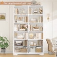 thumbnail image 5 of Homfa 73'' Tall Bookcase, 6-Tier 8 Cubes Display Bookshelf, 4 Doors Double Row Bookcase for Living Room Home Office, White, 5 of 7
