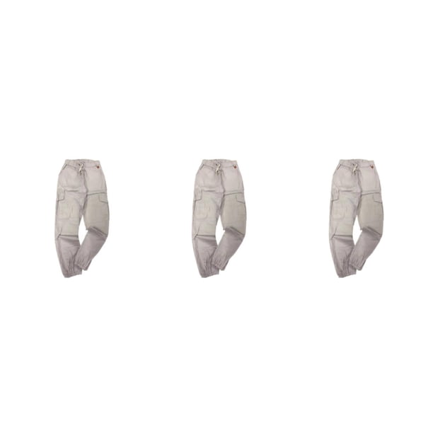 Pantalones de algodón Sonducket informales elegantes con varios bolsillos lavables con cordón cintura media