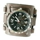 thumbnail image 3 of Reloj de pulsera para hombre, de cuero, con números romanos, correa ancha, estilo punk hip hop. Marrón, 3 of 9
