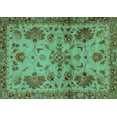 thumbnail image 1 of Ahgly Company Indoor Rectangle Abstract Turquoise Blue Modern Area Rugs, 8' x 10', 1 of 4