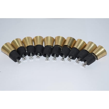 Set of 10 Brass Spare Rubber Tip for Wooden Walking Stick Cane Vintage Replica