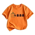 thumbnail image 3 of LILIYA Halloween Shirts for Girls and Boys Short Sleeve Spooky Season Halloween Graphic Tee School Uniform Tops Comfortable Casual Crewneck Tees Fall Winter Party Pumpkin Shirt, 3 of 7