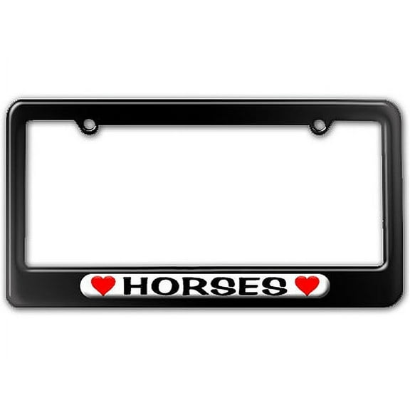 Horses Love with Hearts License Plate Frame