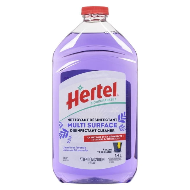 HERTEL Multi-surface cleaning disinfectant to be diluted - JASMINE AND LAVENDER, 1.4L