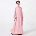 thumbnail image 2 of Wdgfv Elegant Arab Girls Abaya Hoodie Loose Long Dress Prayer Robe Clothing for Kids Comfortable Stylish Outfit Pink 13-14 Years, 2 of 8