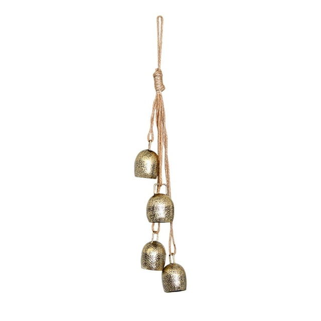 Campanas colgantes navideñas Cencerros en cuerda Adorno navideño con 4 campanas Campana 70mmx48mm