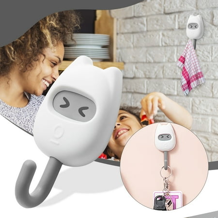 

ZHIYU Immutable Face Hook Kitchen Storage Wall Hanging Free Punch No T Race Hanger Strong Glue Hook Small 1PC