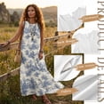 thumbnail image 6 of Xixirimido Blue Toile Print Women Maxi Dresses Casual Summer Dresses Tank Long Flowy Sleeveless Sundresses with Pockets Beach Vacation Outfits, 3X-Large, 6 of 7