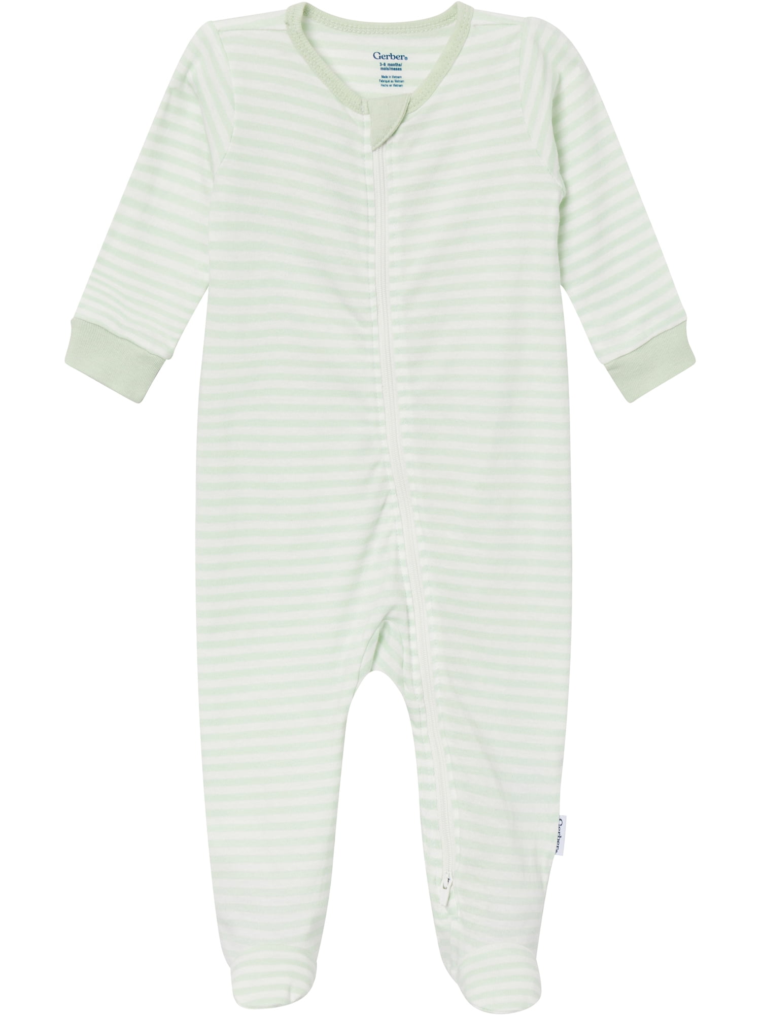 Gerber Baby Neutral Sleep N´ Play 2-Way Zipper Footed Pajamas, 4-Pack, Sizes, Newborn - 6/9 Months