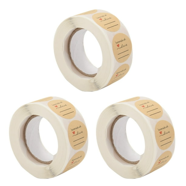 3 uds. De pegatinas caseras con amor de 1 pulgada con líneas para escribir/500 etiquetas redondas de 1 pulgada por rollo