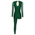 thumbnail image 5 of Linjinx Women Gymnastics Leotard Unitard Full Length One Piece Rhinestone Figure Ice Skating Jumpsuit Green M, 5 of 7
