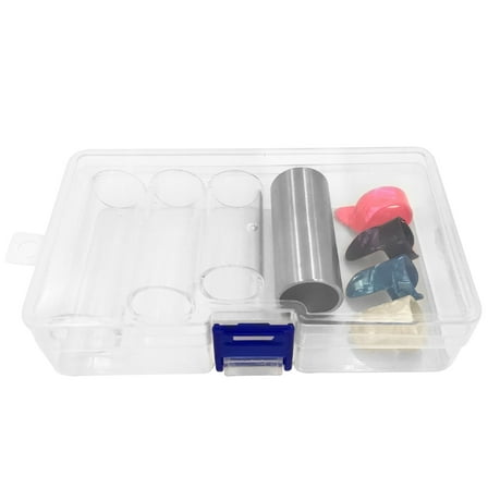 4Pcs Guitar Slide Bar Stainless Steel/Glass Finger Slides Box for Guitar Ukulele