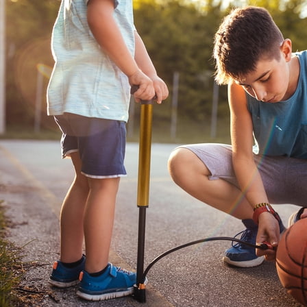 GOOHOCHY  Portable Air Pump Bicycle Bike Pumps with Gauge for Tires Yellow
