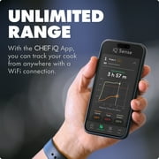 iQ Sense by CHEF iQ Smart Wireless Meat Thermometer, WiFi Unlimited Range, 5 Sensors, 4 Ultra-Thin Probes - Gen 3