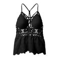thumbnail image 5 of XIYON Womens Tank Tops Women’S Cool V Neck Sleeveless Solid Color Breathable Vest Hollow Open Back Tie Camisole Beach Vacation Boho Top Breathable, 5 of 5