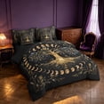 thumbnail image 2 of Homewish Tree of Life Twin Bedding, Vintage Moon Phase Bedding Comforter Set, Black Reversible 7-Piece, 2 of 7