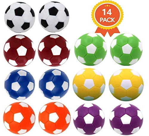GAO Foosball Balls Multicolor 14 Pack Regulation Size Table Soccer Ball Replacement 36mm 
