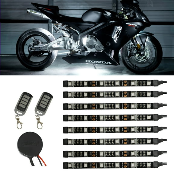 LEDGlow 8pc Advanced White SMD LED Mini Motorcycle Light Kit