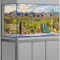 thumbnail image 4 of 72X18IN, Reptile Habitat Background, Mountain Blue Sky Oasis Cactus Terrarium Background with 8 EVA Double-Sided Tape, 4 of 4