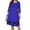 Blue, variant on Cuteduck Women's Plus Size Casual Round-neck 3/4 Sleeve Fall Loose A-Line Shimmering Party Holiday Dress 1X-4X