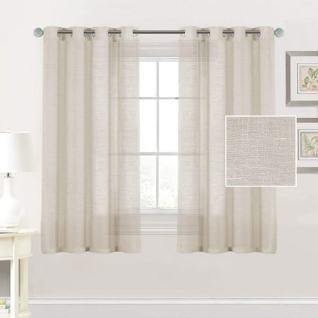 Linen Semi Sheer Curtain Ds 72, White Linen Curtains 63 Inches Long