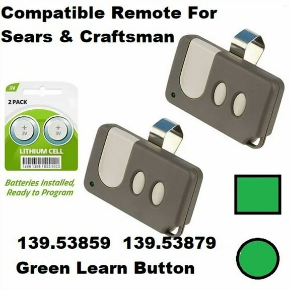 2 For Sears Craftsman Garage Door Opener Remote Control 3-Function 139.53879