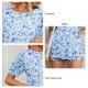 thumbnail image 5 of Bienvenido Mujeres Manga Corta Cuello Redondo Top Moda Elegante Casual Estampado Floral Volantes Camisa Blusa Azul Estampado Floral S, 5 of 6
