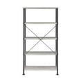 thumbnail image 5 of Miekor Furniture 4-shelf Bookcase with Metal Frame in Grey Driftwood and Black MK4935, 5 of 7