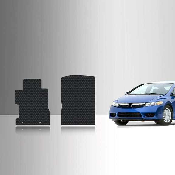 ToughPRO Front Mats Compatible with Honda Civic 2009 - All Weather Heavy Duty (Made in USA) Black Rubber