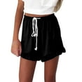 thumbnail image 2 of Seductiva Black Clothing Women's Casual Shorts Womens Lightweight Shorts Casual Baggy Trendy Short Pants Elastic Waist Drawstring Comfy Shorts, 2 of 6