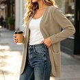 thumbnail image 6 of Vivianyo HD Women's Corduroy Open Front Cardigan with Pockets, Long Sleeve Curved Hem Sweater Jacket, Fall Outerwear for Office Layering and Weekend Plans, Size S-XL, 6 of 8