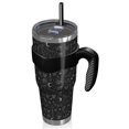 thumbnail image 2 of 40oz Tumbler,Black White Halloween Skull Bat Moon Pattern Insulated Tumblers with Removable Handle,Stainless Steel Double Vacuum Coffee Tumbler Cup with Straw for Home,Office,Travel,Party, 2 of 5