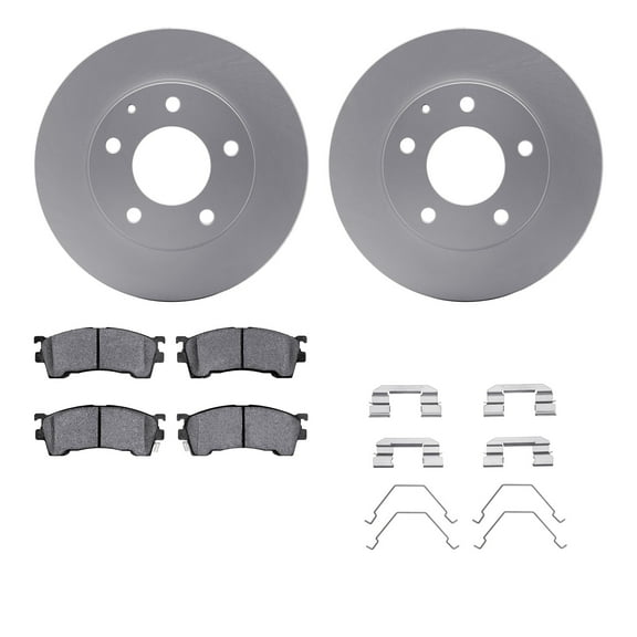 Dynamic Friction Company Front Geospec Brake Rotors with 5000 Advanced Brake Pads includes Hardware 4512-80053