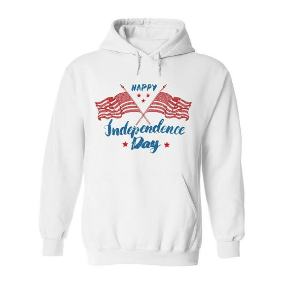 Happy Independence Day Flags Hoodie Men -Image by Shutterstock, Male 3X-Large