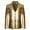 Gold, variant on Men's Casual Lapel Collar Two Button Slim PU Leather Blazer Suit Jacket Hot Stamping Shiny Performance Costume Gold