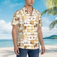 thumbnail image 2 of Lsque Cute Bee Gnome2 pattern Hawaiian Shirt for Men, Unisex Summer Beach Casual Short Sleeve Button Down Shirts-, 2 of 9