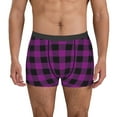 thumbnail image 1 of Fotbe Purple Black Plaid Calzoncillos Tipo Boxer con Bolsa de Soporte Total para Hombre, X-Temp Fresco, Transpirable y de Secado Rápido-X-Large, 1 of 5